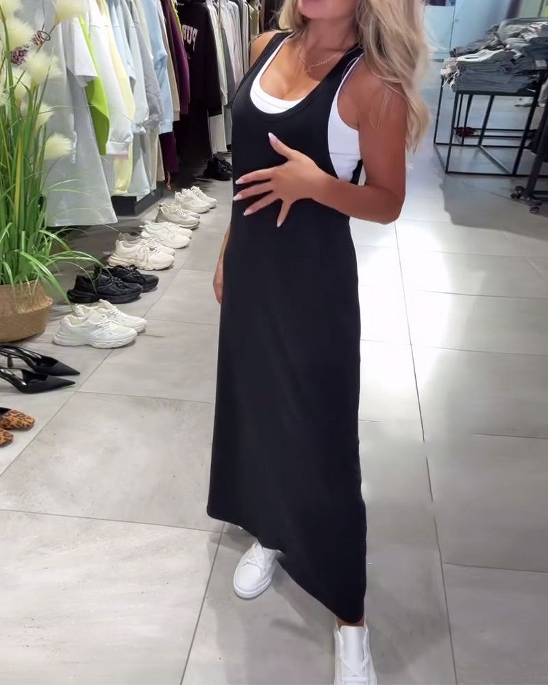 Sukienka Wyszczuplająca Szelki Casual