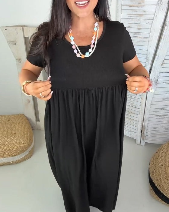 Sukienka Elegancka Gładki Kolor A-Linia