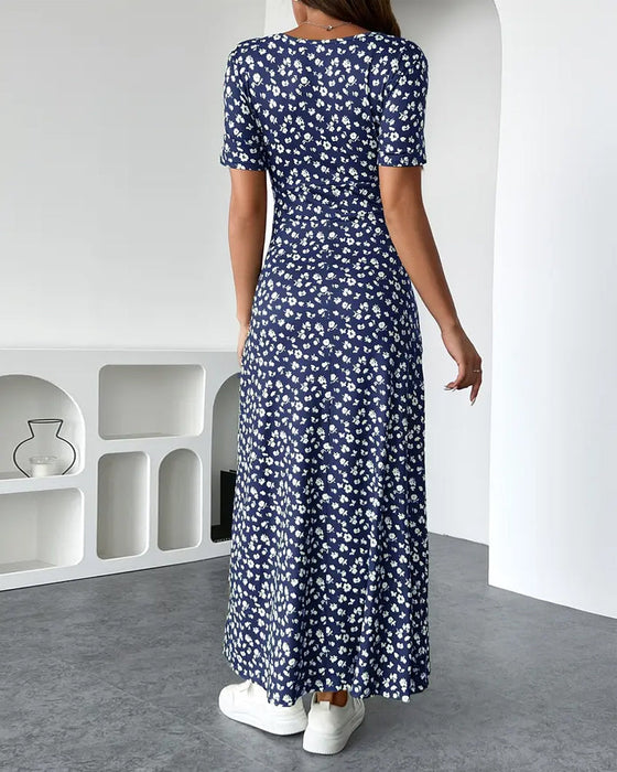 Sukienka Seksowna Elegancka Wzorzysta