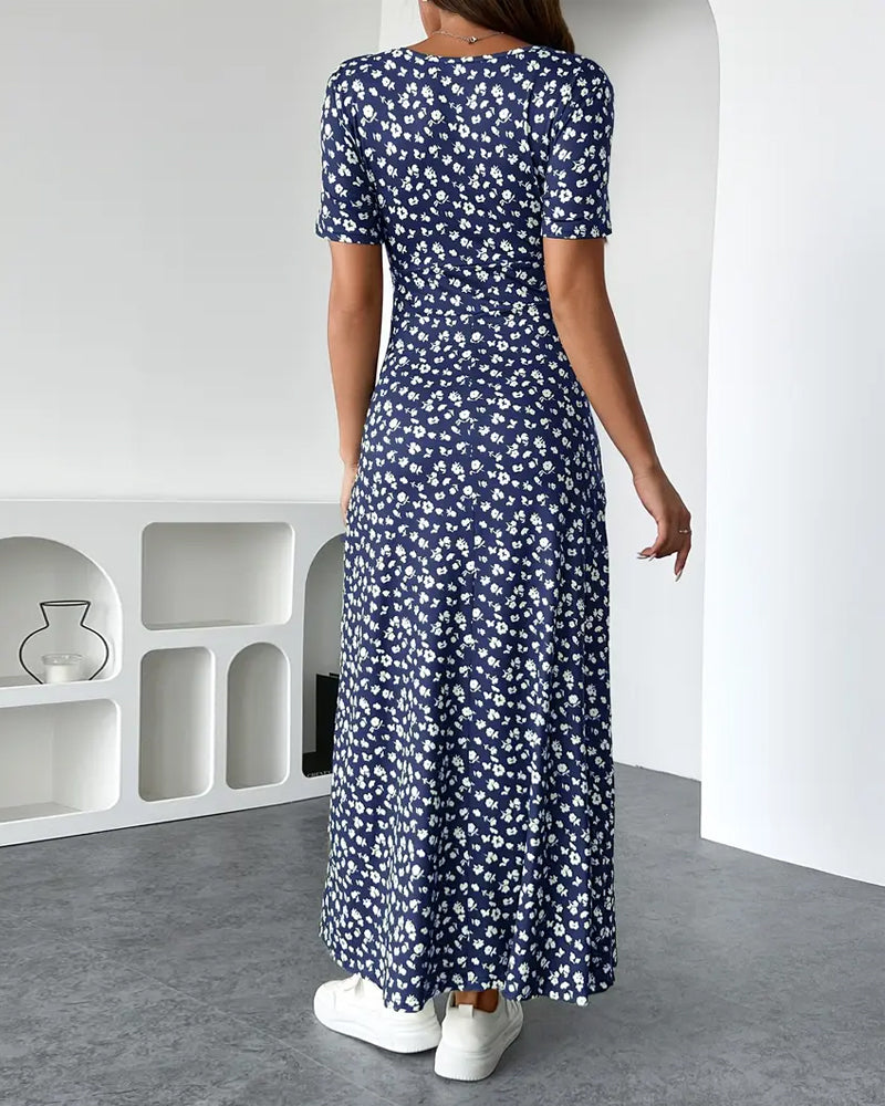 Sukienka Seksowna Elegancka Wzorzysta