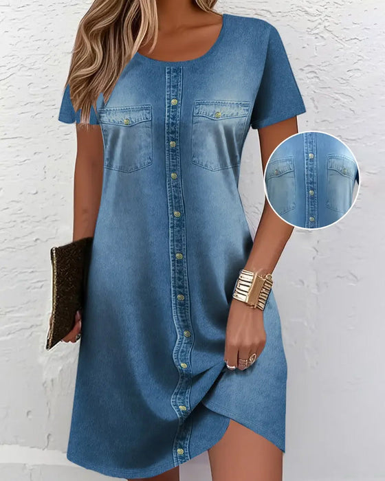 Sukienka Druk 3D Temperament Dojazdowy