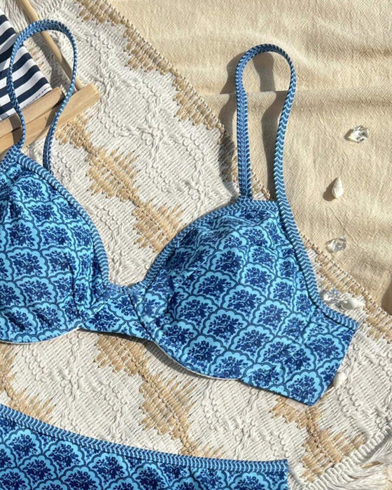 Bikini Seksowny Ramiączka Trójkątny Wzór