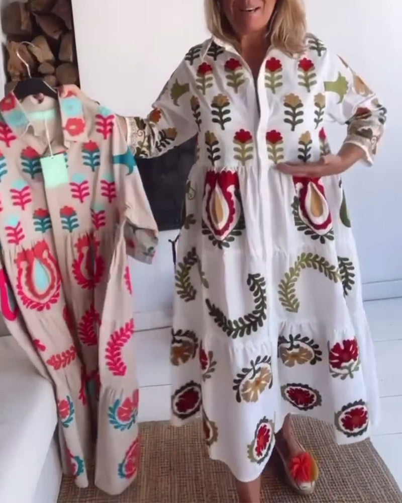 Sukienka Kwiatowy Graficzny Wzór