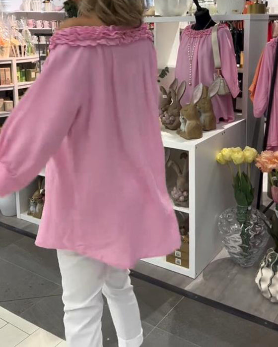 Bluzka Krótki Rękaw Kwiatowa Luźna