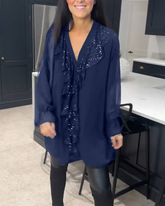 Bluzka z falbankami o eleganckim kroju