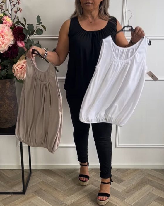 Top Bez Ramiączek Wbudowany Biustonosz Dekolt W Kształcie Litery U Casual