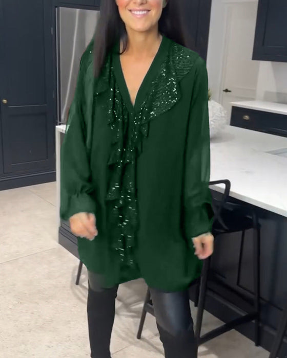 Bluzka z falbankami o eleganckim kroju