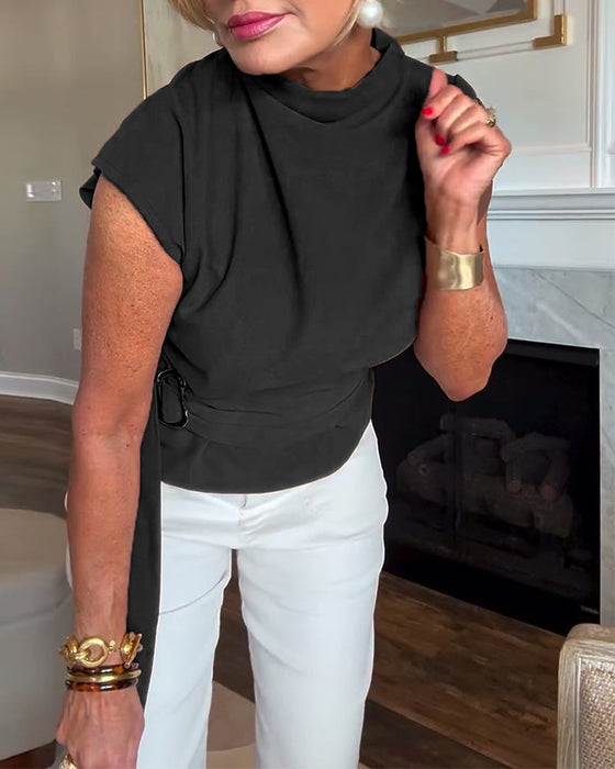 Dopasowana Bluzka w Jednym Kolorze