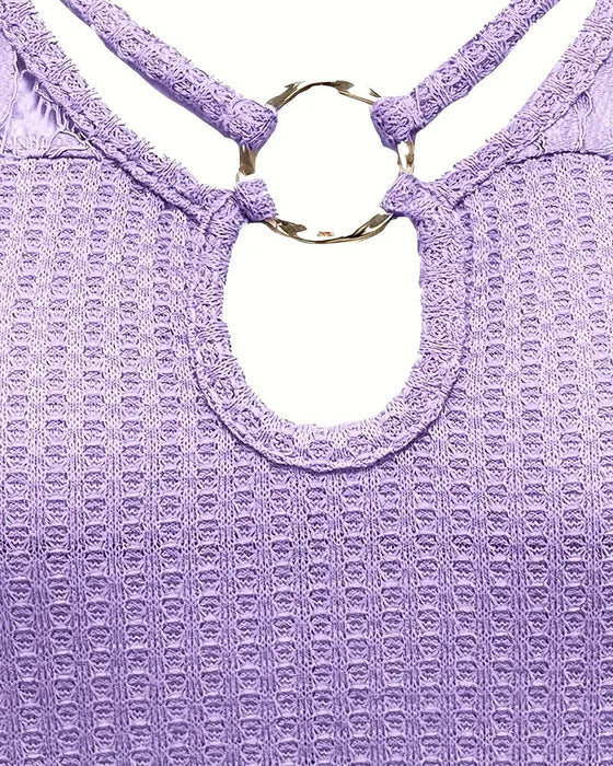 T-Shirt Koronka Panel Dziany