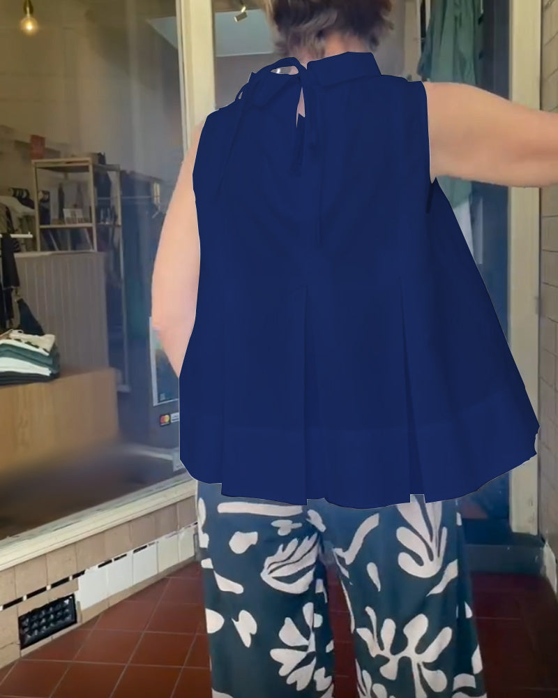 Bluzka Bez Rękawów Jednolita Prosta