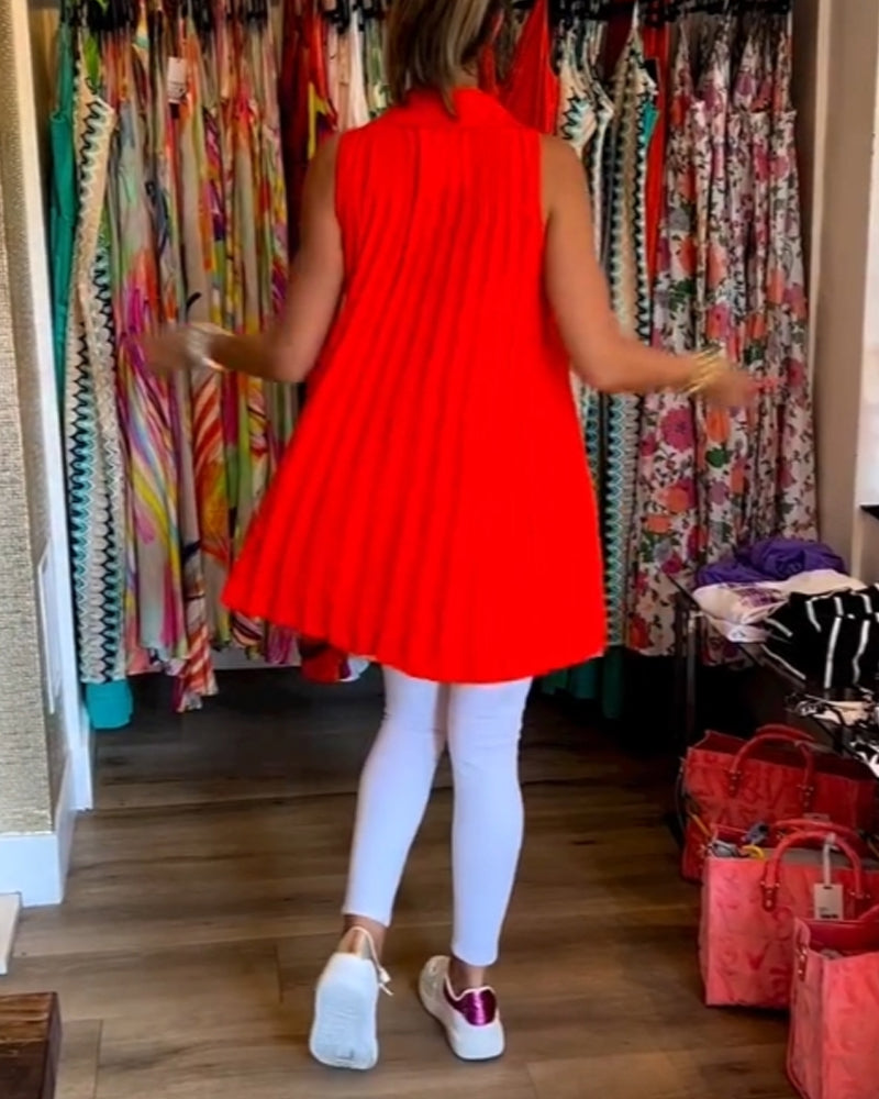 Bluzka bez rękawów z falbankami