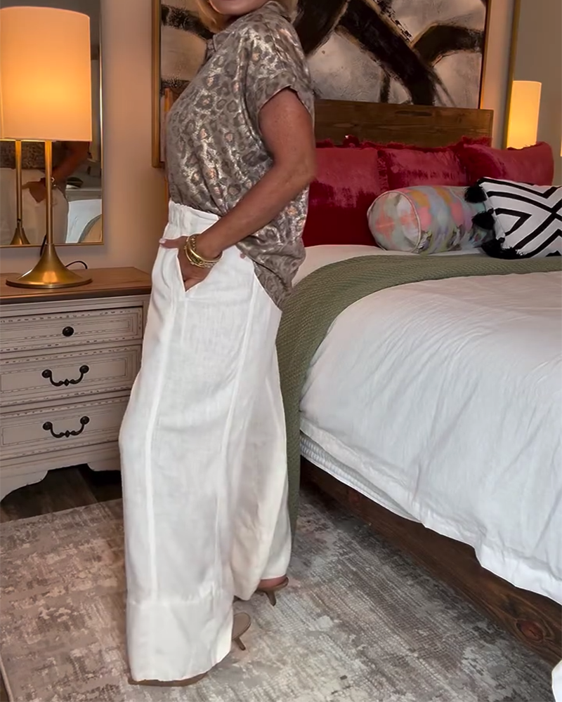 Bluzka casualowa z nadrukiem w panterkę