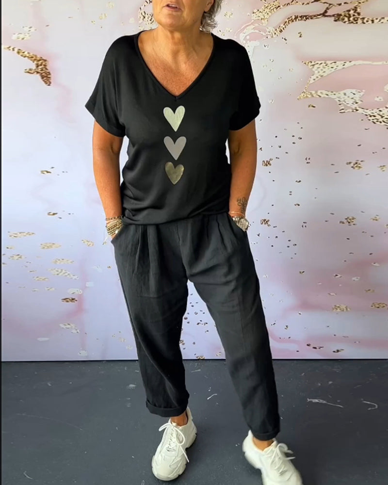 Wygodne codzienne spodnie z kieszeniami w jednolitym kolorze