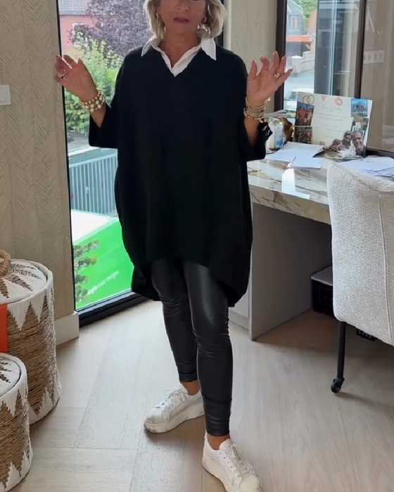 Sweter Z Cechami Dekoltu W Formie V, Przycisków I Asymetrycznej Budowy