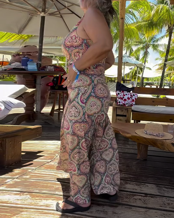 Strój Kąpielowy Bez Ramiączek Wzór Serca Wakacyjny