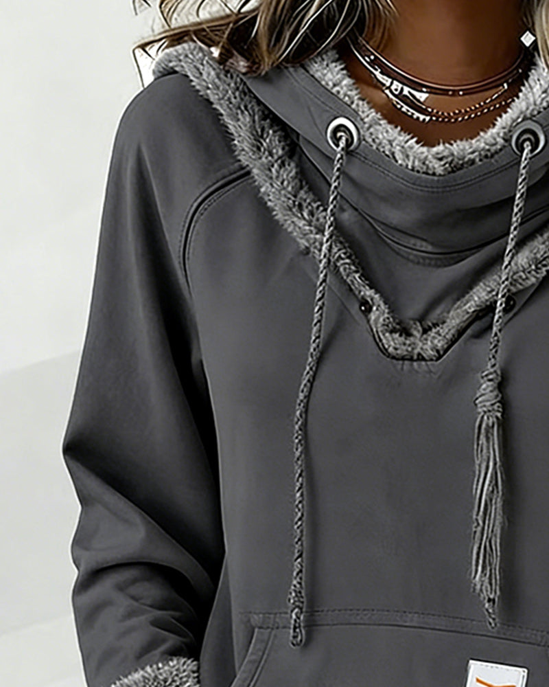 Długorękawowa Bluza Z Detalami Patchwork I Kieszenią