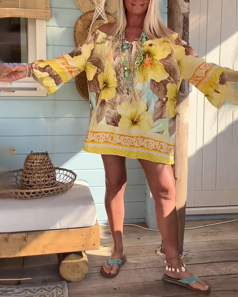 Bluzka Off-Shoulder Resortowy Print