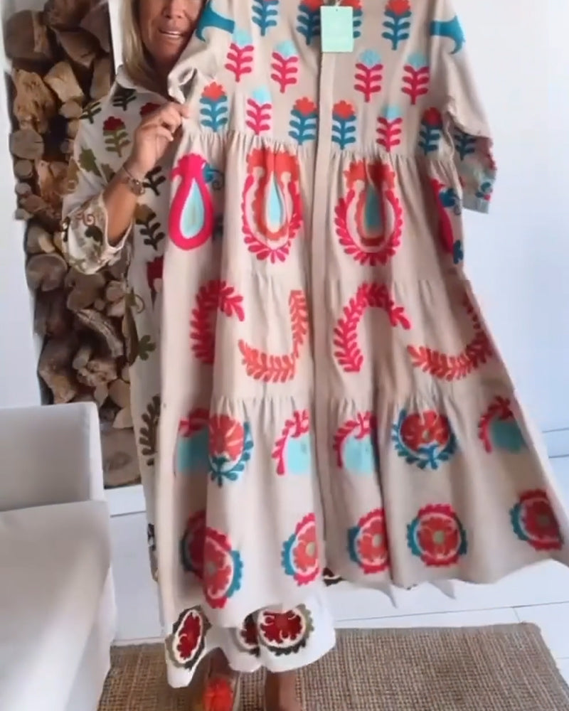 Sukienka Kwiatowy Graficzny Wzór