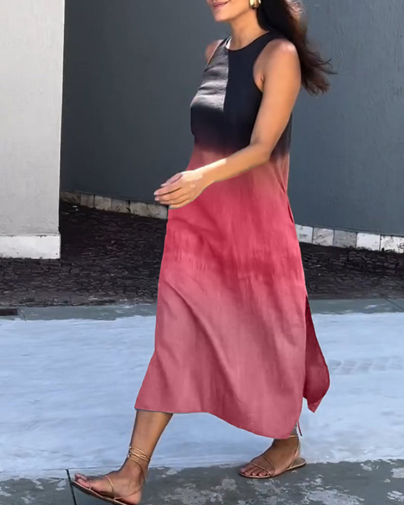 Gradientowa sukienka bez rękawów