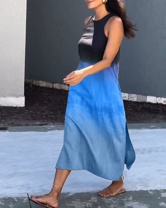 Gradientowa sukienka bez rękawów