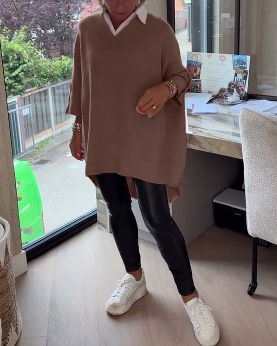 Sweter Z Cechami Dekoltu W Formie V, Przycisków I Asymetrycznej Budowy