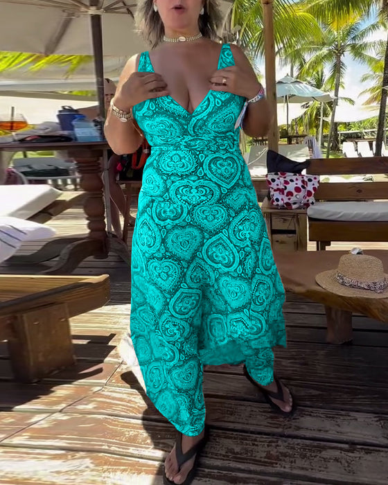 Strój Kąpielowy Bez Ramiączek Wzór Serca Wakacyjny