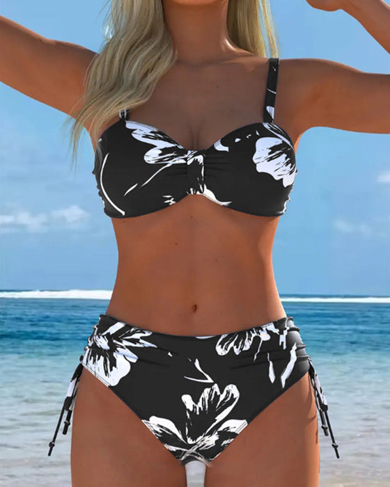 Dwuczęściowy Bikini Typu Halter Z Nadrukiem