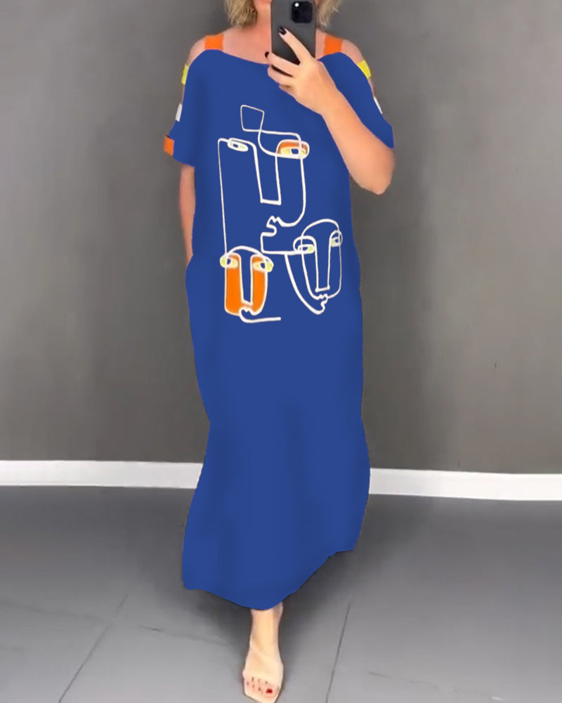 Sukienka Odsłonięte Ramiona Ażurowa Wzór Rozcięcie