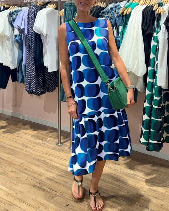 Sukienka bez rękawów z okrągłym dekoltem