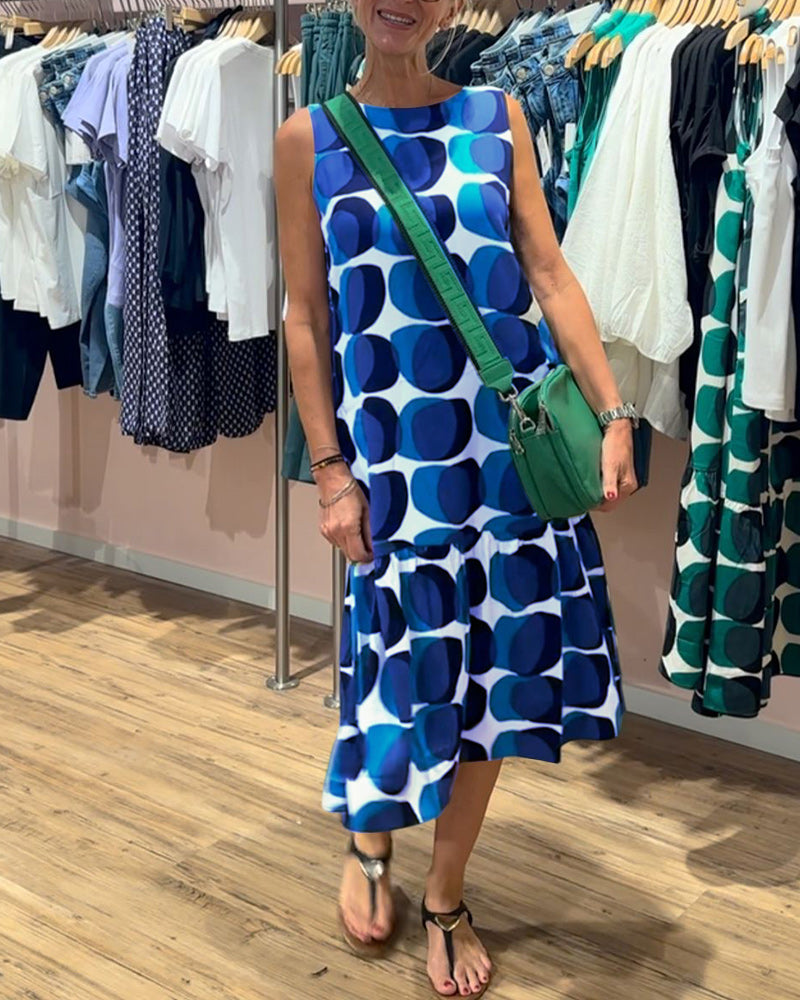 Sukienka bez rękawów z okrągłym dekoltem