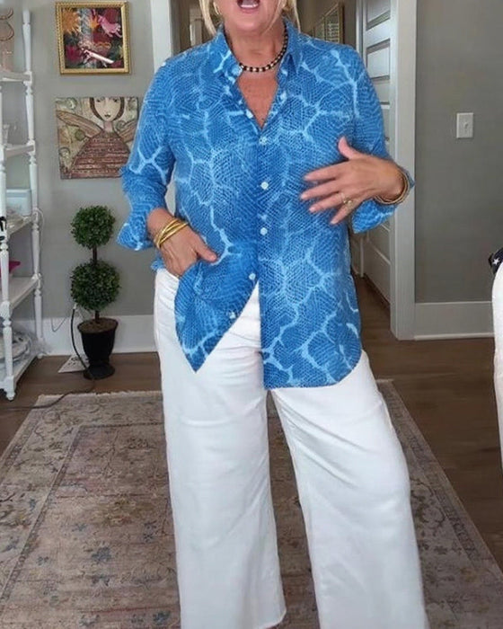 Bluzka Z Przyciskową I Teksturowaną Cechami