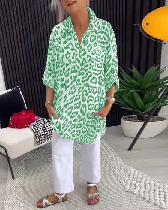 Bluzka Klapa Lampart Wzór