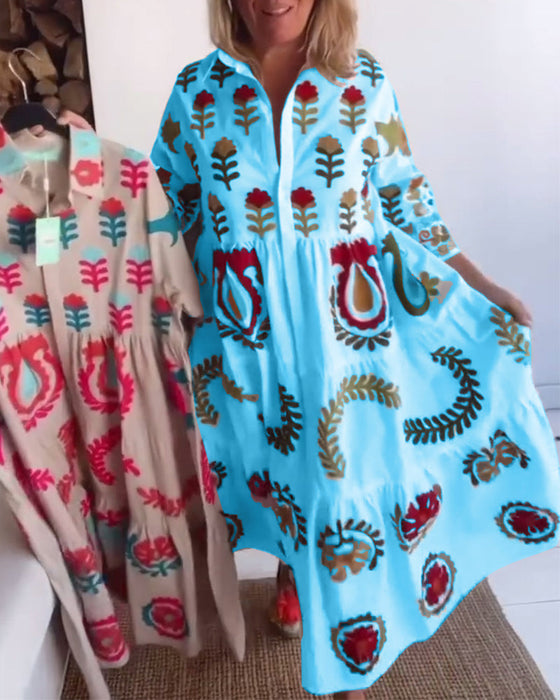 Sukienka Kwiatowy Graficzny Wzór