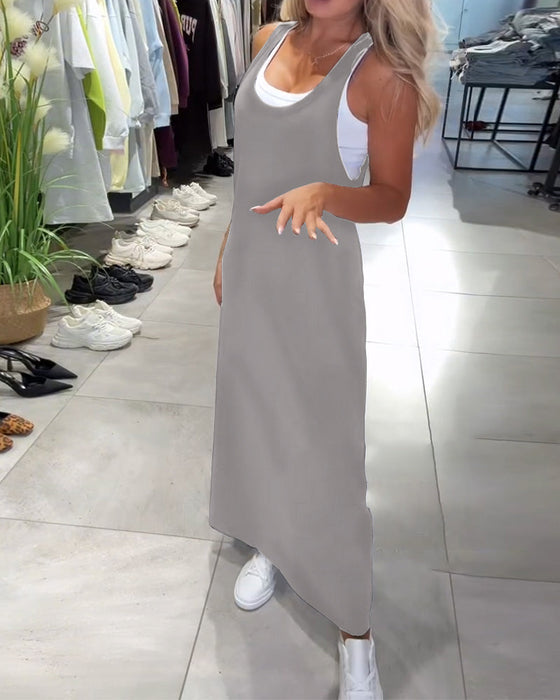 Sukienka Wyszczuplająca Szelki Casual