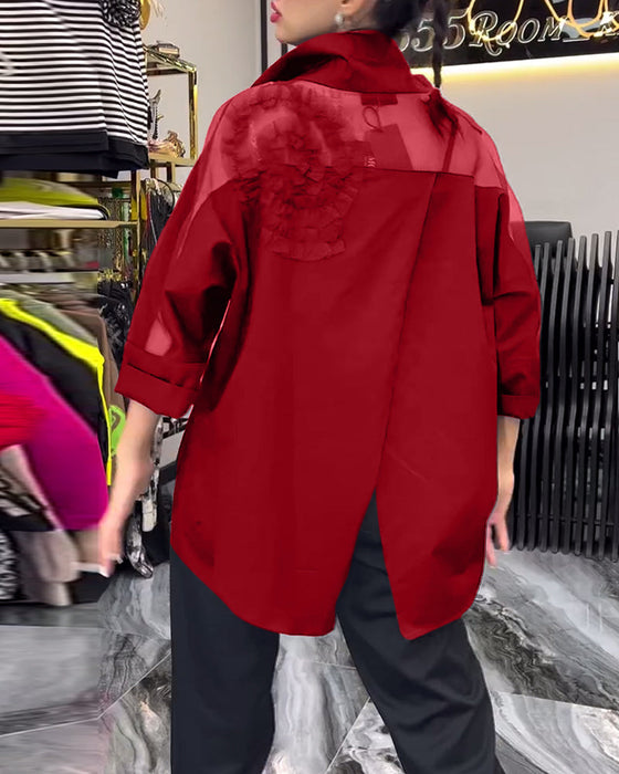 Koronkowa bluzka w patchworkowe kwiaty