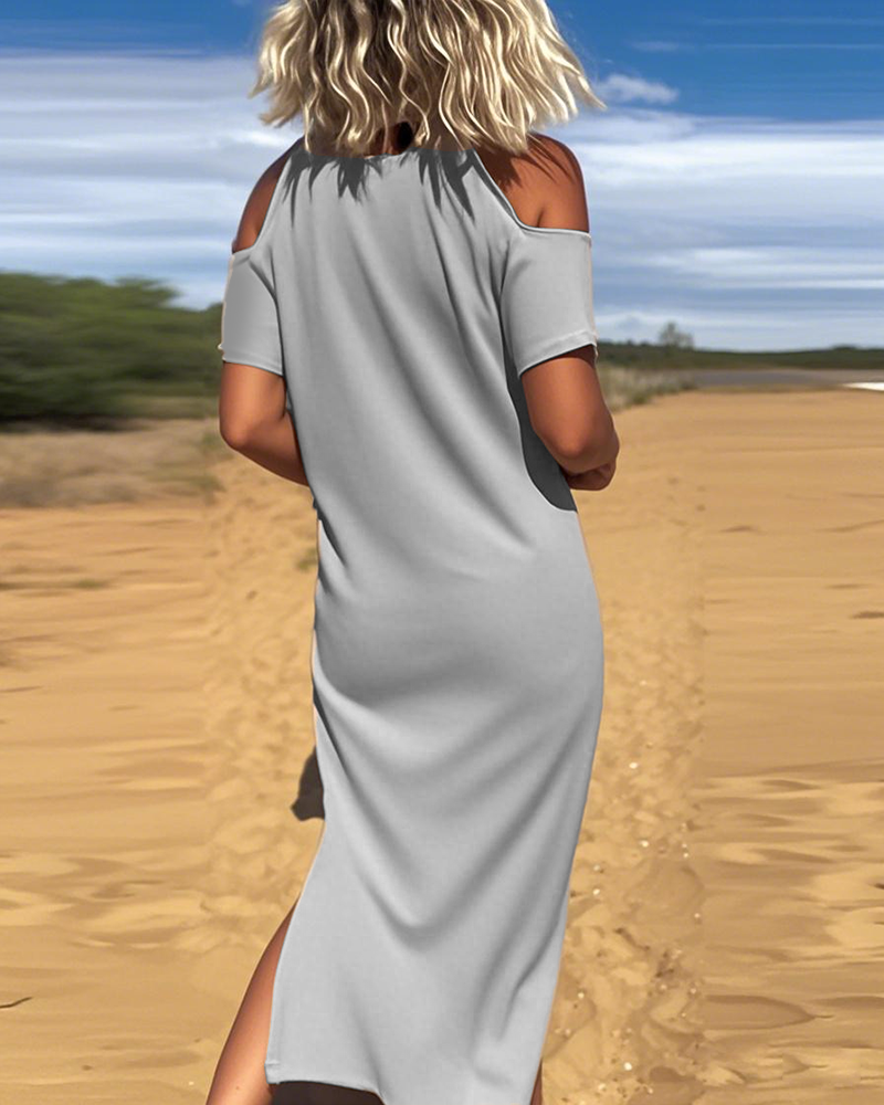 Sukienka Modna Casual Off-Shoulder Smukła