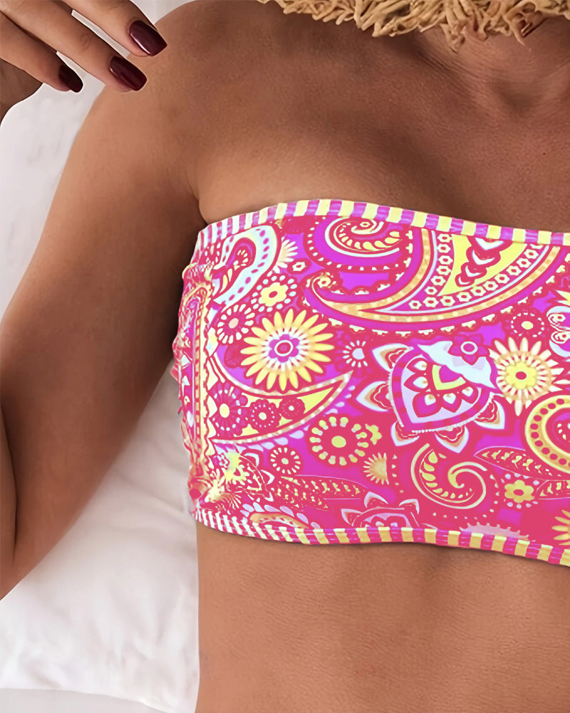 Kostium kąpielowy Dwuczęściowy Wzór Etniczny