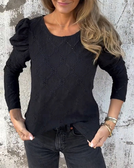 Bluzka Z Bufiastymi Rękawami I Cutout