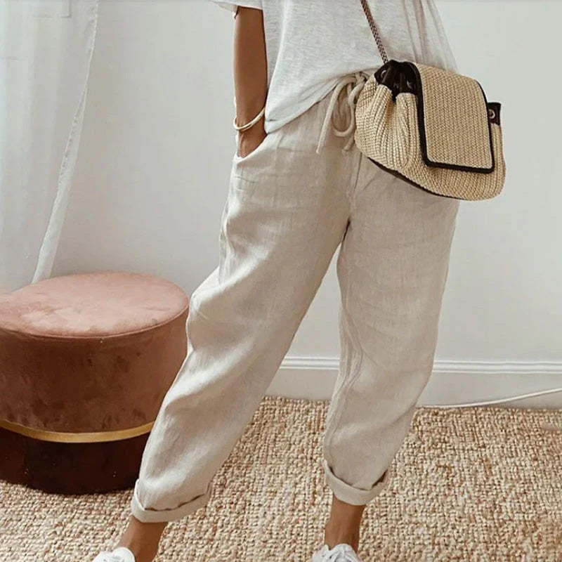 Spodnie Czysta Bawełna Jednolity Kolor