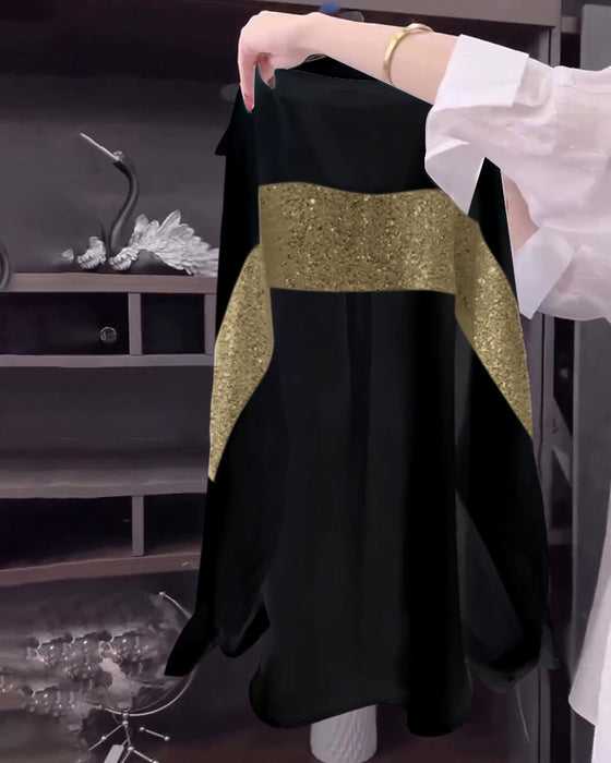 Koszula Z Długim Rękawem I Połyskującymi Klapami