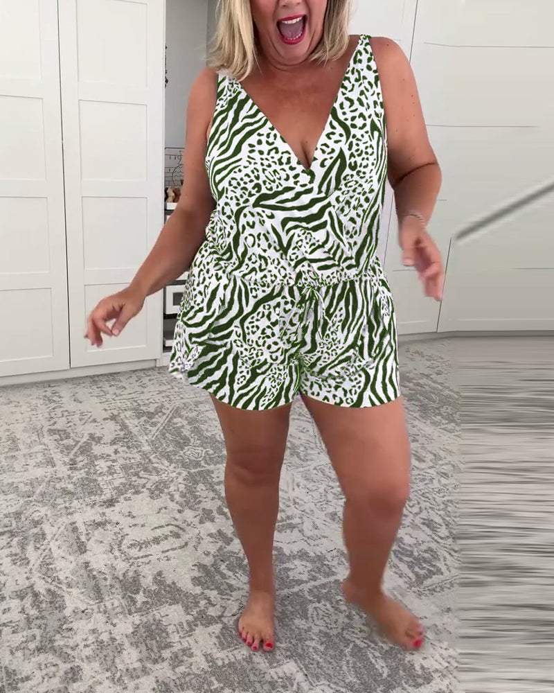 Strój Kąpielowy Slim Fit W Zebramotyw