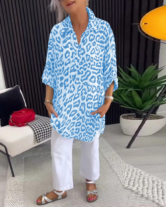 Bluzka Klapa Lampart Wzór