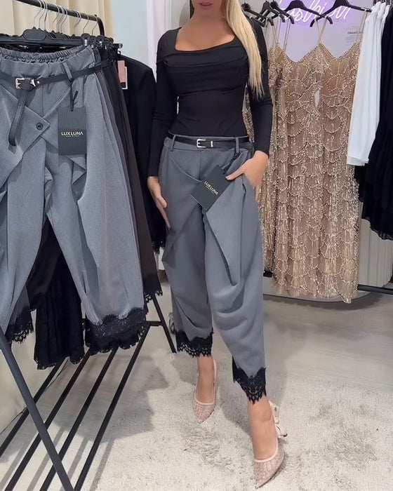 Spodnie Modna Koronka Szycie Harem