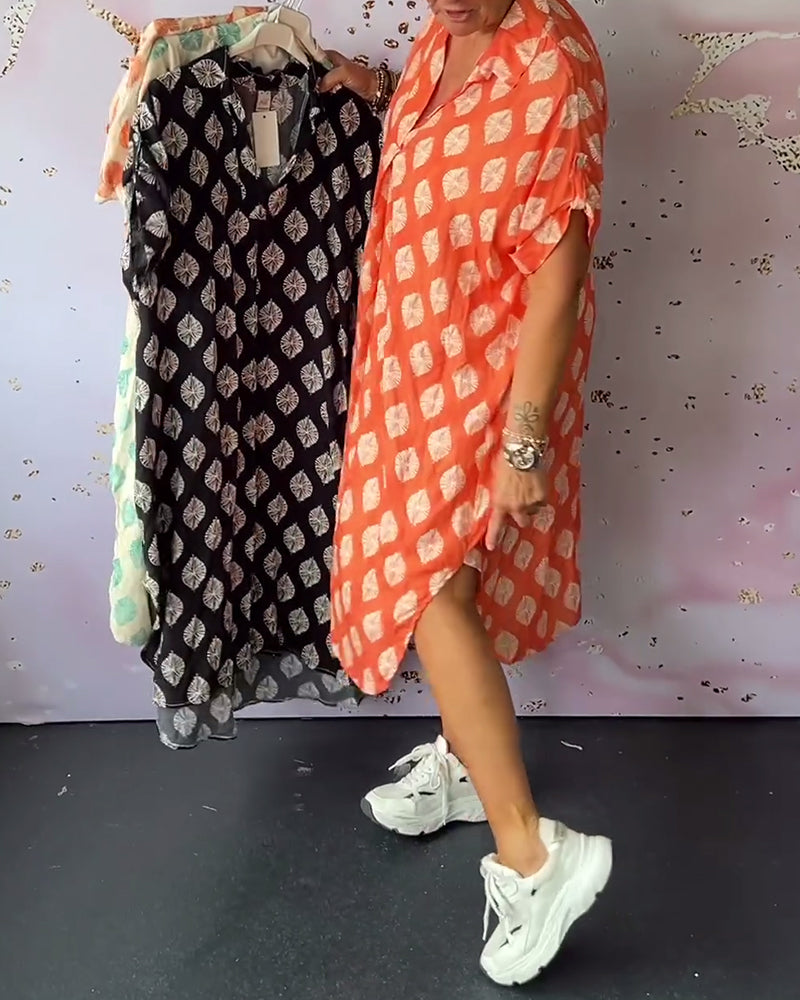 Luźna sukienka z krótkim rękawem