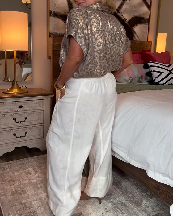 Bluzka casualowa z nadrukiem w panterkę