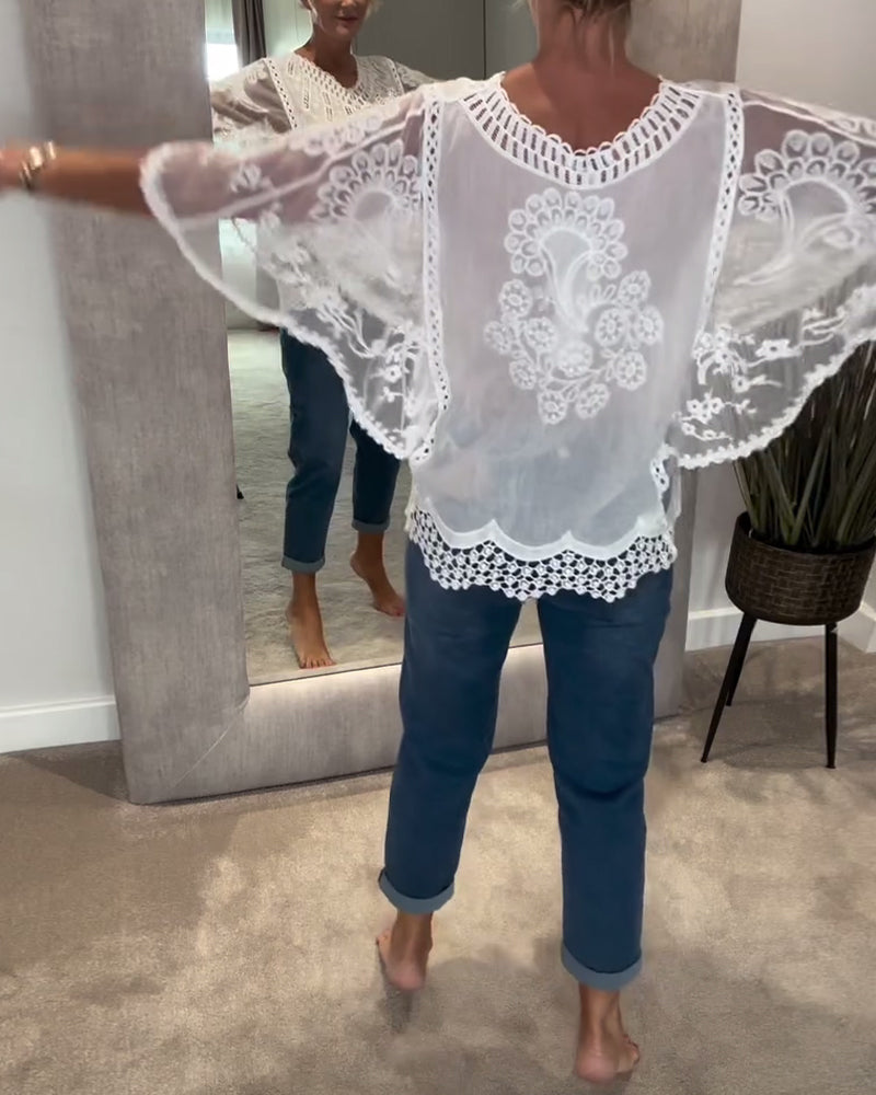 Bluzka Dekolt W Stylowy