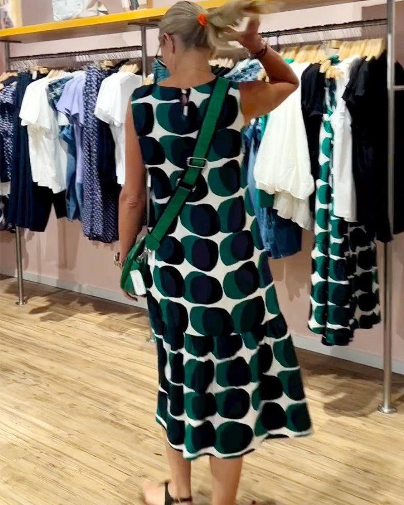 Sukienka bez rękawów z okrągłym dekoltem