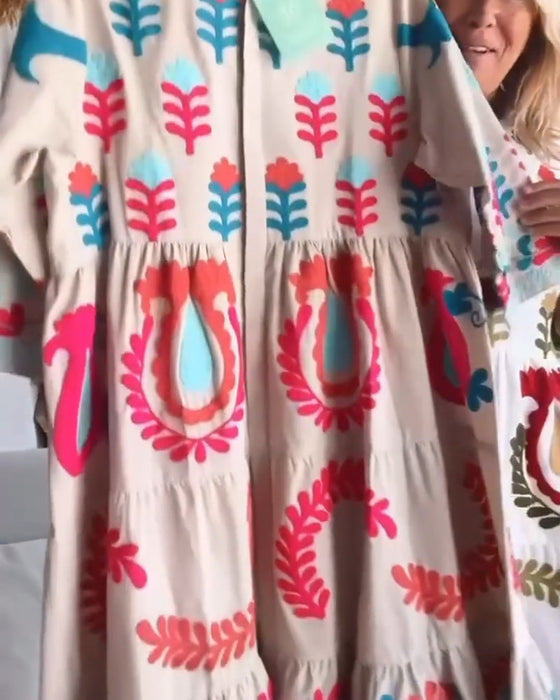 Sukienka Kwiatowy Graficzny Wzór