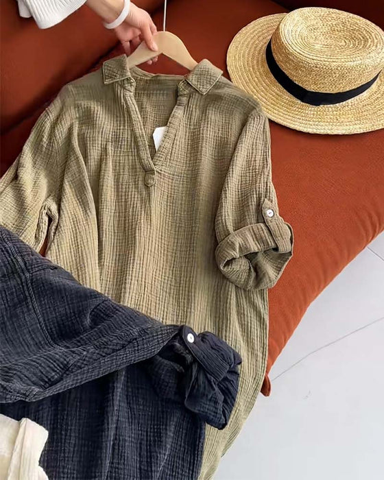 Sukienka Długi Rękaw Jednolita Prosty Kołnierz