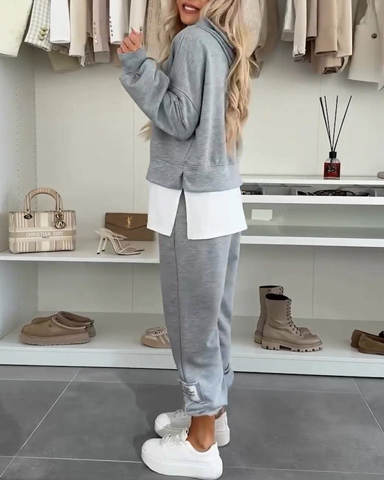 Zestaw Casual Bluza Z Kapturem I Spodnie